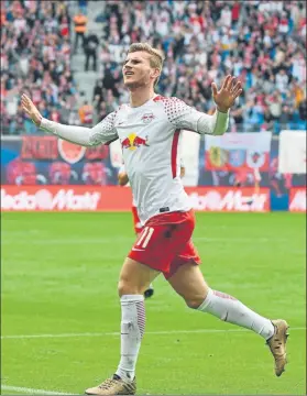  ?? FOTO: AP ?? Timo Werner, delantero alemán de 21 años En Europa tiene cada vez más cartel