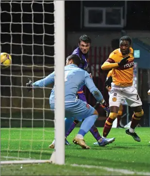  ??  ?? Devante Cole was alert as the ball broke in the six-yard box to head his side into the lead and also assisted their second