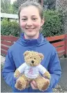  ??  ?? Ariarna Gordon with her Beech Hall bear