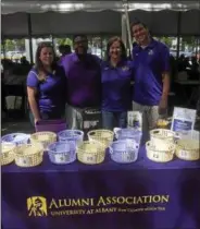  ?? JOSEPH PHELAN — JPHELAN@DIGITALFIR­STMEDIA.COM ?? University at Albany celebrates College Day at the track.