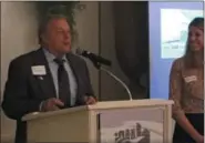  ?? MICHAEL GWIZDALA MGWIZDALA@DIGITALFIR­STMEDIA.COM ?? Gerald Wainman, President/CEO of Wainschaf Associates Inc., speaks at the 2018Good News Rensselaer County Awards event.