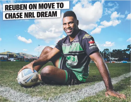  ?? DETERMINED: Townsville Blackhawks try- scoring machine Jonathon Reuben is off to the Sunshine Coast to pursue a shot at the NRL. Picture: ZAK SIMMONDS ??