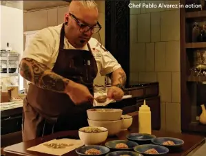  ??  ?? Chef Pablo Alvarez in action