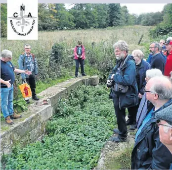  ?? PHOTO SUPPLIED ?? NCA members on a site visit at Crumpwood Lock on the Uttoxeter Canal during a meeting in October 2018.