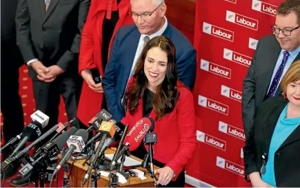  ?? PHOTO: MONIQUE FORD/STUFF ?? New Labour leader Jacinda Ardern said she was looking forward to the election campaign, with Kelvin Davis as her deputy.