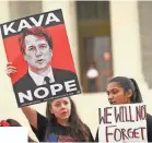  ?? JACK GRUBER/USA TODAY ?? Protesters gather Tuesday for Brett Kavanaugh’s first day on the Supreme Court.