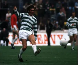  ??  ?? Kenny Dalglish scored 32 goals in Celtic’s title success in 1976/77