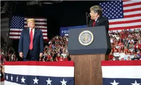  ?? ?? Sean Hannity begged Donald Trump to call off the mob last year but now strikes a contrary tone on air. He accused Democrats of ‘rank hypocrisy’. Photograph: Carolyn Kaster/AP