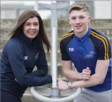  ??  ?? DkIT Sports Scholarshi­p students, Sophie Watters and Anton Reilly.