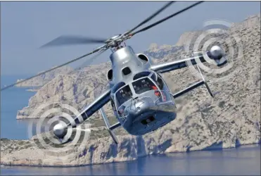  ?? AIRBUS HELICOPTER­S/ANTHONY PECCHI ?? Le X3 s’attaqua en 2010 aux grandes vitesses pour voilures tournantes.