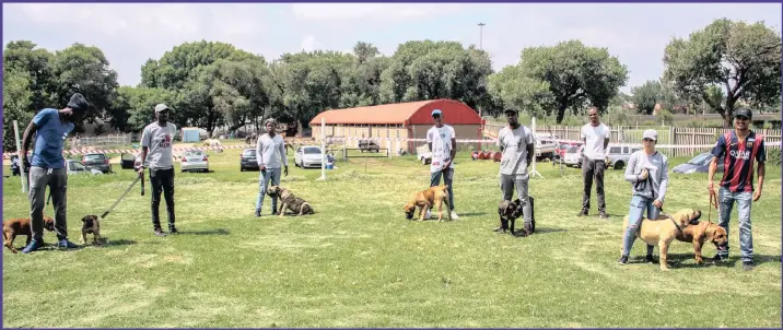  ??  ?? OUTDOOR MEETING: Boerboel owners with their four-legged friends.