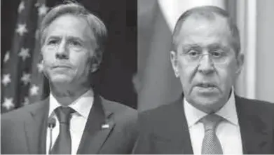  ??  ?? Le secrétaire d’Etat américain, Antony Blinken, et son homologue russe, Sergueï Lavrov