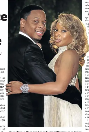  ?? AGOSTINI/GETTY IMAGES / E VA N ?? Singer Mary J. Blige and her ex-husband Kendu Isaacs during happier times. Now she must pay him papgeld.