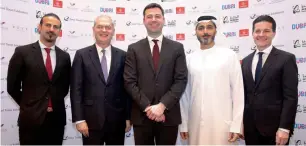  ?? Supplied photo ?? Anwar A.Z Abu Monassar, Thierry Antinori, Simon Press, Issam Abdul Rahim Kazim and Olivier Harnisch at the press conference on Tuesday in Dubai. —