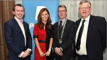  ??  ?? Niall O Lideadha Senior Manager with Ernst &amp; Young, pictured with Laura Morgan Walsh, PayPal, Pat McCormick, Dundalk Chamber President and Paddy Malone, Dundalk Chamber PRO.