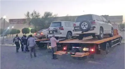  ??  ?? KUWAIT: Vehicle impounded during a police crackdown on reckless drivers in Kabd yesterday.