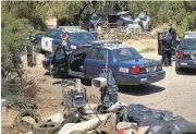  ?? PATRICK TEHAN/STAFF ARCHIVES ?? Police patrol a homeless encampment on Story Road near Senter in this 2014 photo. City leaders are tackling the homeless problem with a multiprong­ed approach.