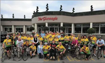  ??  ?? Team Geaney… Denis Geaney, Founder of the Annual Ring of Kerry Charity Cycle, gathered his troops on Saturday morning and for the very special 35th anniversar­y Charity 180 Km Cycle. Gathering old and new friends for for the Inspiratio­nal Ian O’Connell Trust, The Cycle is now Irelands largest one-day charity fundraisin­g event. Along with Guest of Honour Ian O’Connell, was Lily of Killarney Carmel O’Leary,Rugby Legend Mike Galwey, CEO Gleneagle Patrick O’Donoghue, old pals James Looney, Dan McCarthy, Bill Lyne, Batty O’Sullivan, Spa GAA Club Jim Gleeson, Cllr Sean O’Grady, Lead Car Seanie O’Donoghue. Photo:Valerie O’Sullivan