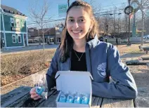  ?? BILL SPURR • THE CHRONICLE HERALD ?? Acadia student Meredith Holland’s first run of Atlantic Bubble reusable straws sold out in two days.