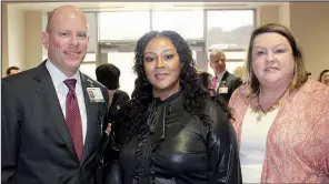  ??  ?? Baptist Health President and CEO Troy Wells, Shunice Stubblefie­ld and Diana Smithson
