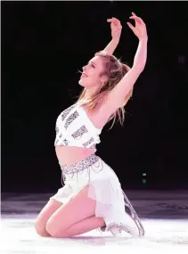  ??  ?? Olympic medalist and figure skater Ashley Wagner performs in The Stars on Ice presented by Musselman’s tour at the Hertz Arena in Estero on April 18.