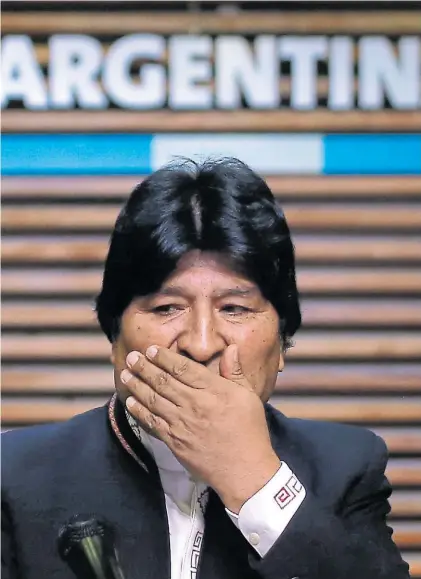  ?? EFE ?? Problemas. El boliviano Evo Morales se encuentra asilado en Buenos Aires desde diciembre último.