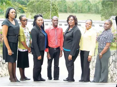  ??  ?? The administra­tive staff of Merlene Ottey High School.