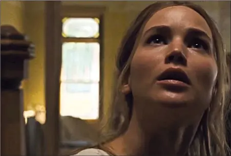  ??  ?? Jennifer Lawrence runs into problems when uninvited guests show up in Darren Aronofsky’s Mother!