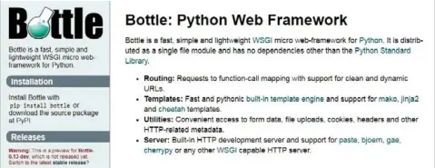  ??  ?? Figure 2: Official portal of Bottle framework