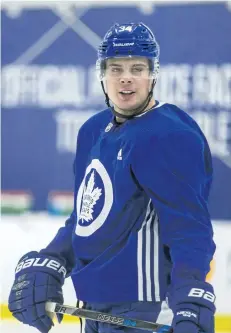  ?? ERNEST DOROSZUK/TORONTO SUN ?? Auston Matthews skates during a Maple Leafs practice earlier this week in Toronto. The young Leafs star hasn’t played since Dec. 9.