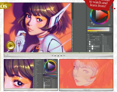  ??  ?? Over 8 hours of video tutorials from pro artists to watch and learn from!