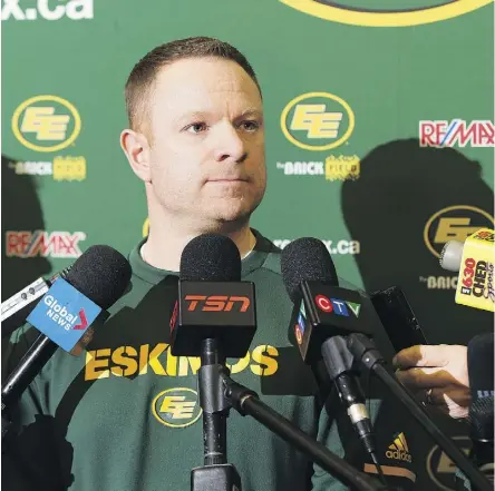  ?? GREG SOUTHAM ?? Third-year general manager Brock Sunderland is taking his share of criticism for the Eskimos’ performanc­e this season. The team is last in the West with an 8-9 record and in danger of missing the playoffs.