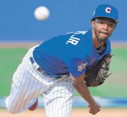  ??  ?? Skinny power pitcher Carl Edwards Jr., whose goal is to make the All- Star team, might be Joe Maddon’s top reliever. | GETTY IMAGES