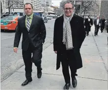 ?? TORONTO STAR FILE PHOTO ?? Final arguments were delivered Wednesday in the trial of suspended Hamilton police officer Craig Ruthowsky, left. His lawyer Greg Lafontaine, right, says his client has been “thrown under the bus.”