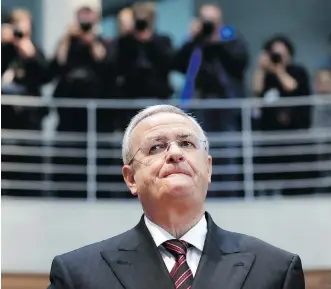  ?? MICHAEL SOHN/AP FILES ?? Former Volkswagen CEO Martin Winterkorn is charged with three counts of wire fraud and one of conspiring with other senior VW executives and employees to violate the Clean Air Act.