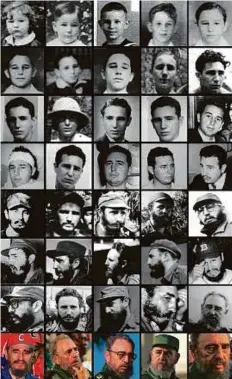  ?? AFP ?? This montage shows images of Fidel Castro ranging from his early childhood up to 2006.