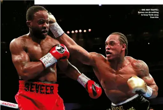  ?? Photos: ACTION IMAGES/ANDREW COULDRIDGE ?? ONE-WAY TRAFFIC: Reeves can do nothing to keep Yarde away from him