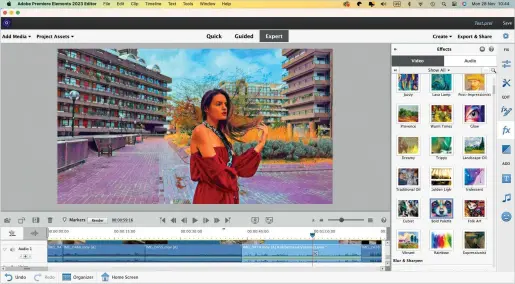  ?? ?? New Adobe Sensei-powered artistic effects enable you to turn your clips into animated paintings.