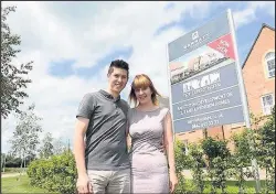  ??  ?? Scott Wallace and Lyndsey Green are first-time buyers who are among the first residents of the new mega-estate at New Lubbesthor­pe