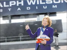  ?? Gary Wiepert The Associated Press ?? Mary Wilson, wife of late Buffalo Bills owner Ralph Wilson, says “he would be having so much fun” with the team’s run to a division title.