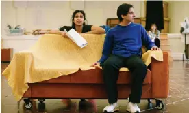  ?? Photograph: Steve Tanner/RSC ?? ‘The book was like a bomb dropping’ … Natasha Jayetileke and Dee Ahluwalia rehearse The Buddha of Suburbia.