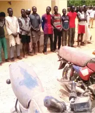  ??  ?? Some of the armed robbery suspects paraded by the police in Kebbi