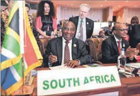  ??  ?? Making his mark: President
Cyril Ramaphosa signs the
African Continenta­l Free Trade Area agreement in Nouakchott, Mauritania. Photo: Siyabulela Duda/ GCIS