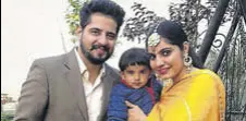  ?? HT PHOTO ?? Deceased Puneet Kaur, her husband Amardeep Singh and their son in a family photograph.