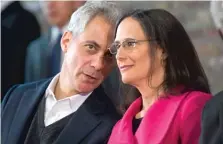  ?? SUN- TIMES FILE PHOTOS ?? According to sources, Illinois Attorney General Lisa Madigan has assured Mayor Rahm Emanuel that she is not seeking to run for mayor.