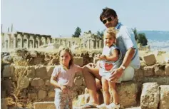  ??  ?? Michael with Catherine, four, and Pippa in Jerash, Jordan