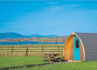  ??  ?? ROOM WITH A VIEW: Tourism industries such as glamping have provided extra income for many Scottish farms