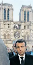  ??  ?? Emmanuel Macron abandoned his ‘yellow vest’ speech to visit fire-hit Notre-dame