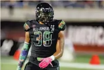  ??  ?? Tre’Mon Morris-Brash, a star defensive end from Washington, D.C., committed to UCF during the Under Armour All-America Game.