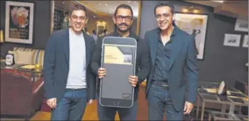  ?? PHOTO: HTCS ?? (From left) Sanjeev Bijli, Aamir Khan and Ajay Bilji at the launch of PVR Privilege Program